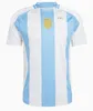 2024 2025 Argentina Soccer Jerseys Garanacho Copa America Fans Player Version Messis Mac Allister Dybala Di Maria Martinez de Paul Maradona Men Kids Football Shirt