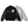 Vintage Varsity Jassen Voor Mannen Punk Gothic Jassen Borduren Hip Hop Harajuku Baseball Jas Losse Massaal Lederen Jassen 240222