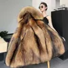 Haining Pai Overcomes Women's Detachable Inner Tank Thickened And Warm Fox Fur Integrated Medium Long Leather Coat 963261