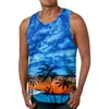Men's Tank Tops Tanks For Men Casual Fashion Sleeveless Summer Classic Hawaiian Beach Theme Printed Round Neck Loose