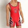 Zestawy wyścigów męskiej drużyny letni wyścig zapaśnicze Singlets Suit Boks Boks Skusit Podnoszenie ciężarów.