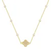 VanCF Necklace Luxury Diamond Agate 18k Gold new four leaf clover pearl inlaid diamond necklace with pearls gold and color