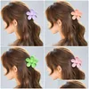 Accessoires de cheveux Pinces à cheveux élégantes Clip Big Flower Designer Ruban en épingle à cheveux coréen Strong Holder Barrettes pour femmes filles Ponytail Ha Dhmtg