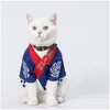 작은 개 고양이 옷 치와와 프렌치 블론 재킷 도그 의상 일본 기모노 201128 드롭 배달 홈 가드 dhicj