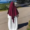 Etnisk klädbön Hijab Long Veil Khimar One Layer Muslimska kvinnor Niqab Eid Ramadan Overhead Full Cover Islam Abaya Turkiet Headscarf