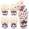 Disposable Cups Straws 48 Pcs American Flag Paper Cup Patriotic Flatware Independence Day Tableware