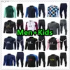 Soccer Jerseys 21 22 23 S Tracksuit Jersey Messis Mbappe Classic Style Training Suit Half Pull Long Sleeve Sergio Ramos Verratti Icardi AdultH240308