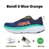 Hoka One Clifton Bondi 8 Koşu Ayakkabıları Kadın Erkekler Unisex Düz Karbon X2 Yaz Şarkısı Mavi Kabuk Coral Peach Üçlü Beyaz Deniz Yosunu