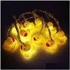 LED -strängar Brelong Nytt Sile Animal Small Yellow Duck LED -sträng Julfestdekoration Lykta Drop Delivery Lights Lighting Holi Dhetd
