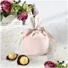 Gift Wrap Luxury Easter Bunny Basket Gift Wrap Veet Cute Bucket With Rabbit Ear Cartoon Eggs Tote Bag Festival Decoration Dlh864 Drop Dhlxi