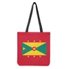 Shopping Bags Grenada Flag Double Sided Print Canvas Bag Women Totes Big Portable School Book Pack For Girls Storage Shoulder Bolsas