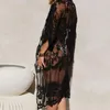 Women's Blouses Sun Protection Clothing Lady Beach Cover Up Stylish Lace Embroidered Cardigan Sheer Chic Versatile Outerwear For