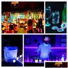 LED RAVE TOY LED COASTER BAKKEL LJUS KLICKERS GLOW JUL XMAS Bar Club Party Vase Decoration Glorifier Mini Drink Mat Drop de Dhlt8