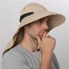 Summer Sun Hat Men kobiety bawełniany czapka boonie z klapką na szyję ochronę UV na zewnątrz duże szerokie gatki wędkarstwo safari kubełko czapka 240304