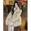 Wealthy Thousand Gold Mink Fleece Imitation Fox For Women's Spring Fragrant Wind Haining Fur Coat 599030