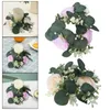 Decorative Flowers Candle Ring Artificial Eucalyptus Leaves Wreaths For Celebration Dining Room