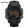 Wristwatches NORTH EDGE Led Digital Sport Pedometer Military Men's Watches 50 M Waterproof Multi-function Calories Luminous MARS Smart Clock