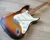 Masterbuilt Red Hot Chilli Peppers John Frusciante 62 Road Wear Relic Sunburst Guitarra Elétrica Rosewood Fingerboard Dot Inlay SSL Pickups Vintage Tuners