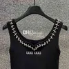 Tasarımcı T Shirt Kadın Tank Top Yaz Kırpılmış Kadın Nakış Trikoları Kadınlar Spor Top Basit Elmas Yelek