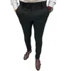 Mense Casual Pants Soft Tight Stretch Trousers for Business Social Office Workers Interview Wedding Suit S3XL 240305