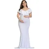 Robes de maternité Pographie Props Robe De Grande Taille Élégante Fantaisie Coton Grossesse Po Shoot Femmes Longues 240228