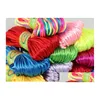 Cord & Wire 10 Rolls/Lot Wire Cord 20 Meters Each Roll Chinese Knot Satin Nylon Braided Rame Beading Rattail M Drop Delivery Jewelry J Dh6Si