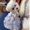 Ubrania psa ręcznie robiona sukienka dla kota koronkowa kwiatowa spódnica misie pomorskie małe ubrania Bichon pudle sukienki ślubne księżniczki