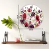 Wall Clocks Color Flower Leaf Plant Watercolor Print Clock Art Silent Non Ticking Round Watch For Home Decortaion Gift