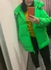 Trenchs de femmes manteaux traf hiver parkas pour femmes 2024 épais sweats à capuche chauds veste vert long manteau avec fermeture éclair vêtements d'extérieur