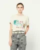 Isabel Marant Dames Designer T-shirt Letter Color Blocking Printing Katoen Ronde hals Korte mouw Fashion Tops Dames T-shirt Vier kleuren