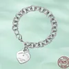 T Designer Heart Tag Bracelet chaîne pendentif avec diamant Collier boucles d'oreilles en argent sterling 925 Bijoux en or rose or 18 carats Fa318S