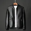 2023 Jesień mężczyźni Czarny Biker PU skórzany płaszcz Koreańszy moda kurtka trend trend Casual Fit Slim Baseball Ubrania 8xl 240223