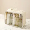 Sacos cosméticos transparente pvc feminino saco colorido grande capacidade compõem viagem portátil washbag à prova dwaterproof água senhora caixa