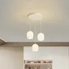 Lampy wiszące nordyckie restaurację szklane żyrandol salon studia sypialnia osobowość kreatywny wystrój domu oświetlenie domowe 3 głowy