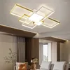 Ceiling Lights Modern Minimalist Indoor LED Chandeliers Lamp Black Gold For Living Room Bedroom Cafe With Remote Control Fixture