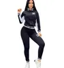 NEUE frühling frauen Trainingsanzüge Luxus marke Anzug mode Lässig 2 Stück Set designer sport Anzug J2939