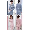 Ropa de dormir para hombres Pareja Pijamas Manga larga Algodón Primavera Otoño Traje juvenil coreano Hombres Mujeres Lindo Loungewear Conjuntos Niños Niñas Nighty