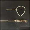 Haaraccessoires Nieuwe collectie Dames Hart Letter Haarclip Bling Kristal Haarspeldjes Modeaccessoires 2 stijlen Drop Delivery Baby, Kid Dhuvn