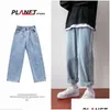 Men'S Jeans Cross Embroidery Retro Washed Men Baggy Jean Trousers Vibe Style Hip Hop Died Vintage Denim Pants Pantalons Capris Drop D Dhxki