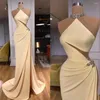 Party Dresses 2024 Cut Out Axelitless Evening Slooth Pequined Satin Trumpe Ball Gowns Sexig sidoslit kvinna Formell brudstrand