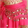 Abbigliamento scenico Tailandia/India/Costumi di pancia araba Paillettes Cintura da ballo con nappa Y Gonna da ballerina per donna Sciarpa all'anca Spettacolo Consegna di goccia Dhmrg