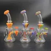 Ventes chaudes gros bongs, 8 pouces jaune rouge couleur plate-forme bong nouveau produit fumer pipe à eau en verre avec bol de 14mm livraison gratuite