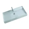 895mm Rectangular Bathroom Solid Surface Stone Counter Top Vessel Sink Fashionable Cloakroom Stone Vanity Wash Basin RS3807