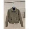 Designer 23 أوائل الخريف الجديد Addeand Bird Checker Jacket مع طوق مع صغير مطوي مجموعة قصيرة مطوية NDNM