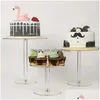 Party Decoration 3Pcs Clear Acrylic Cake Display Stand Centerpiece Dessert Table Decorations Wedding Events Decor Drop Delivery Home Dhkva