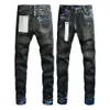 Jeans pour hommes Mens Purple Jeans Designer Pantalon long empilé Ksubi Ripped High Street Brand Patch Hole Denim Straight Fashion Streetwear Silm Mencoat Jacketstop 240308