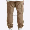 Heren Mem Multi-Zakken Lente Zomer Cargo Mannen Rits Been Skinny Werk Joggers Broek 240308