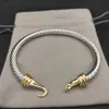 DY Bracelet Designer Cable Bracelets Fashion for Women Men Gold Sier Pearl Head Cross Bangle Bracelet Open Cuff Dy Jewelry Man Party