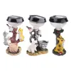 Decorazioni da giardino Cartoon Aanimal Statua Luce solare Gattino Cucciolo Figura in resina Scultura Lampada Arte Ornamenti artigianali Dropship