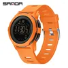 SANDA Topmerk Heren Horloges Fitness Hardlopen Sport Passometer Calorieën 50M Waterdichte LED Digitale Horloge Militair Horloge